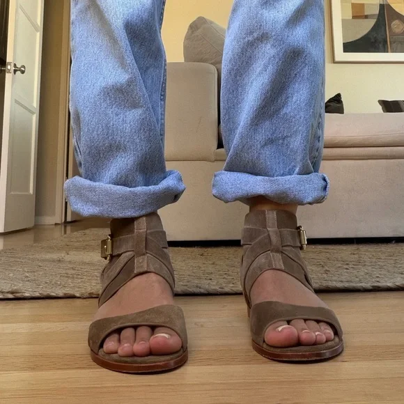 Vince Camuto Brown Suede Sandals - Picture 3 of 3